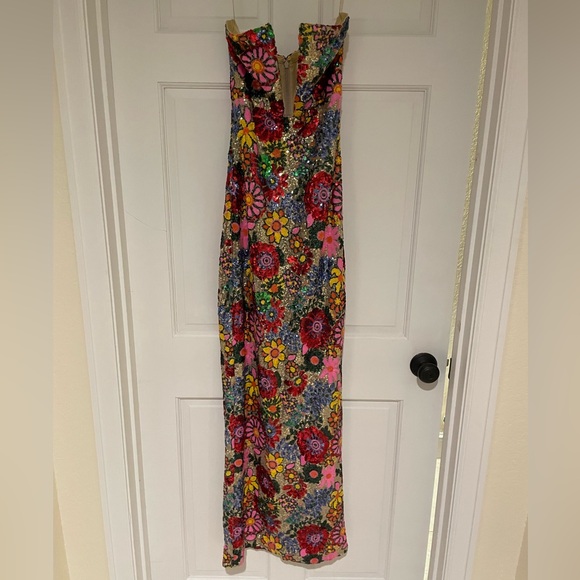 Ramy Brook Dresses & Skirts - Unique Designer Floral Sequin Strapless Maxi
